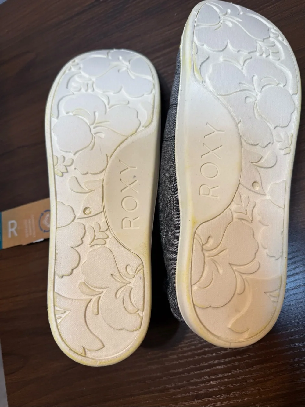 Roxy Gray Ca nvas Lace-Up SneakersSize is a